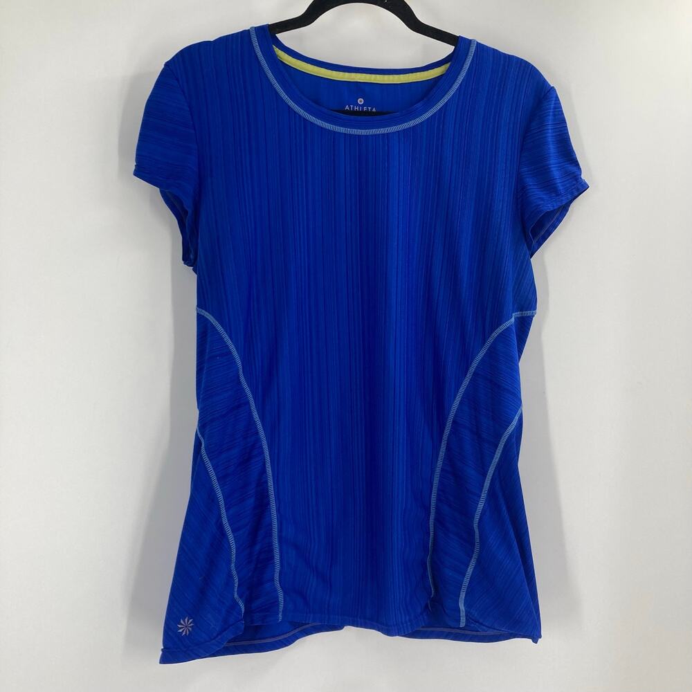 Athleta Speedlight Seamless Cobalt Royal Blue Short Sleeve Tee Women’s Large